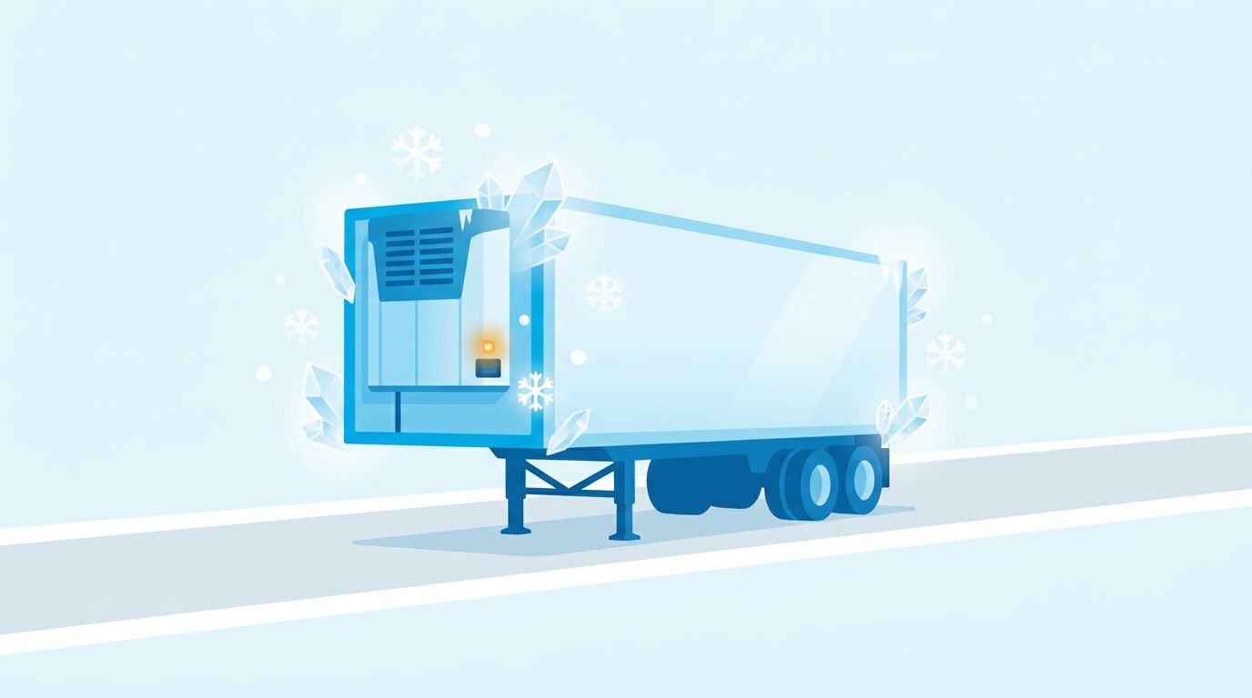 A refrigerated trailer (frigo)