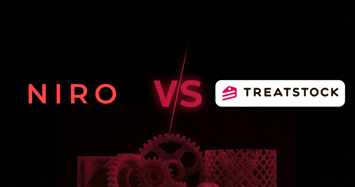 Comparison of 3D printing marketplaces Treatstock and 3D Hubs with Niro3D's direct service