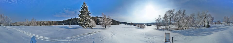 360° panoramatický pohled na golfové hřiště, Kořenec, okres Blansko